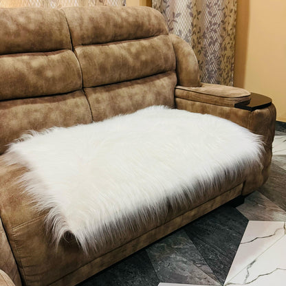 White Faux Fur Sofa Mat , Door mat, Luxury Fluffy Mat – 60×90 cm ( 2 Feet x 3 Feet )