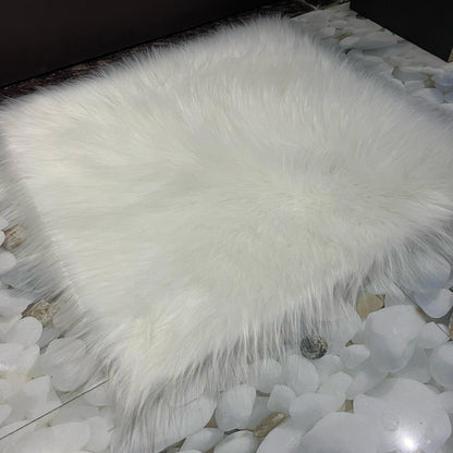 White Faux Fur Sofa Mat , Door mat, Luxury Fluffy Mat – 60×60 cm ( 2 Feet x 2 Feet )