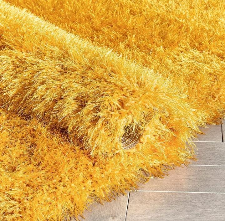 Luxury Soft Yellow Shaggy Area Rug – Ultra Plush Microfiber Fluffy Carpet for Living Room, Bedroom, and Guest Room – Non-Slip Cozy High-Pile Floor Mat