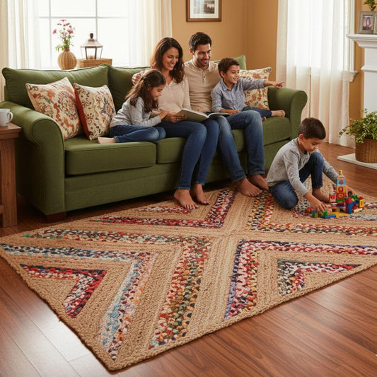 Multi Cotton Color With Natural Jute