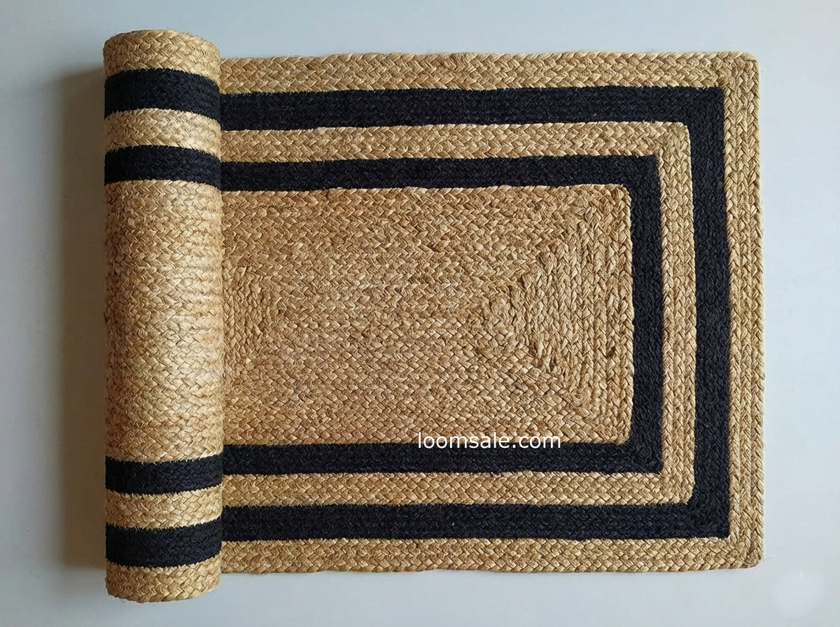 Black Cotton With Natural Jute